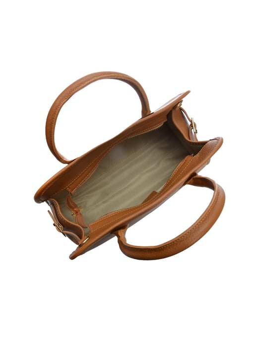 Anna Luchini Brown Rundleer Tas - Image 4
