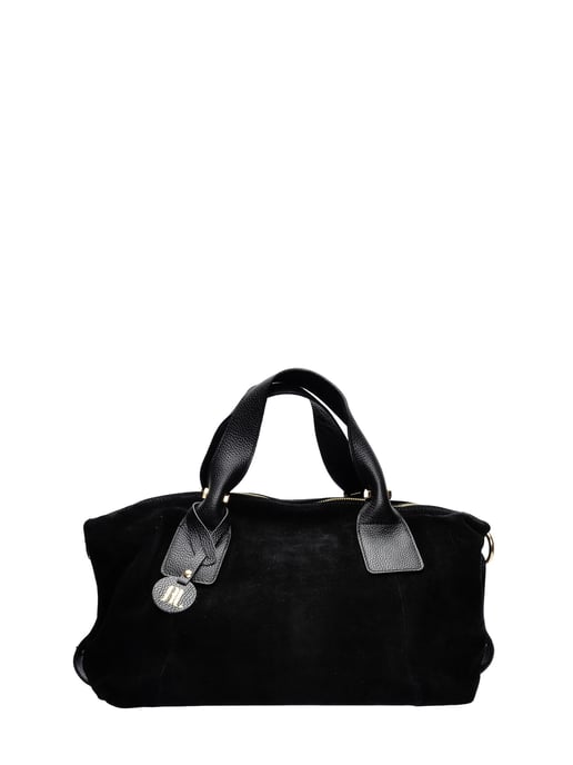 Anna Luchini Zwart Rundleer Tas - Image 1