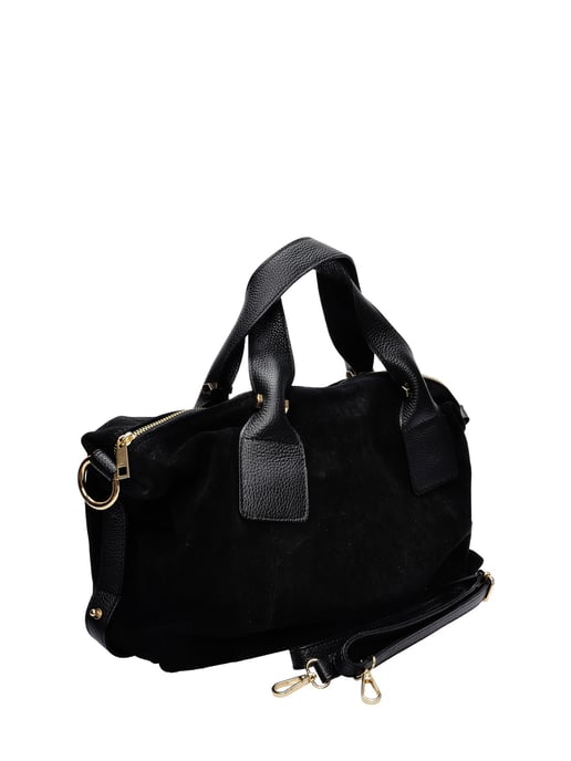 Anna Luchini Zwart Rundleer Tas - Image 2