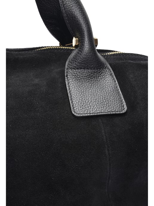 Anna Luchini Zwart Rundleer Tas - Image 3