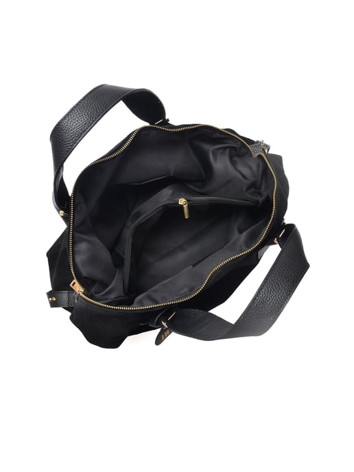 Anna Luchini Zwart Rundleer Tas - Image 4