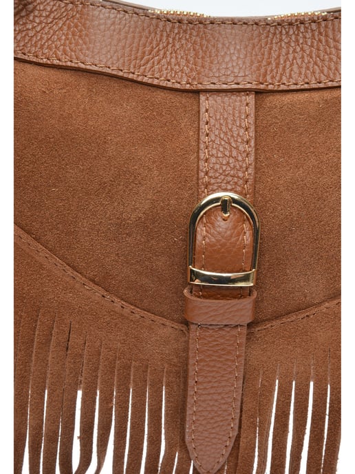 Anna Luchini Brown Rundleer Tas - Image 3