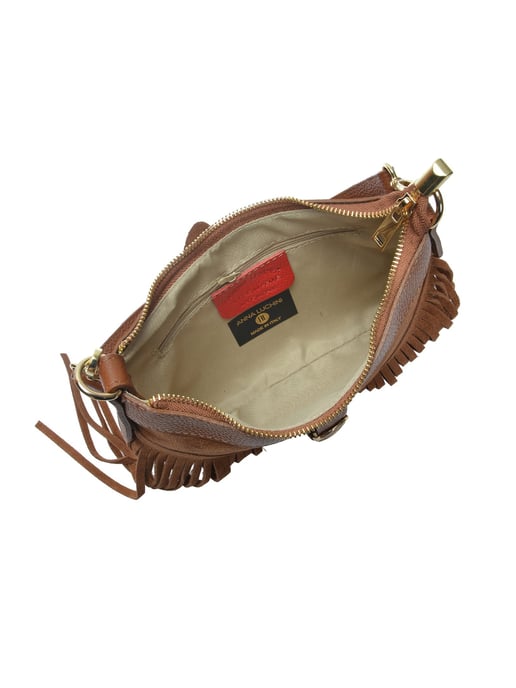 Anna Luchini Brown Rundleer Tas - Image 4