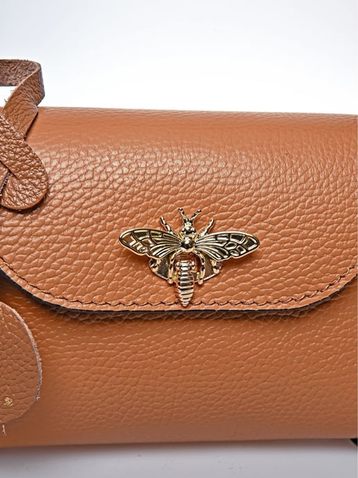 Anna Luchini Brown Rundleer Tas - Image 3