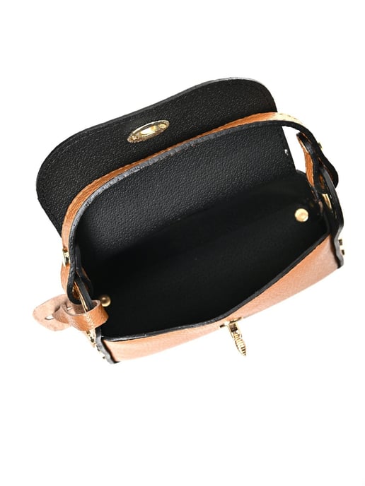 Anna Luchini Brown Rundleer Tas - Image 4