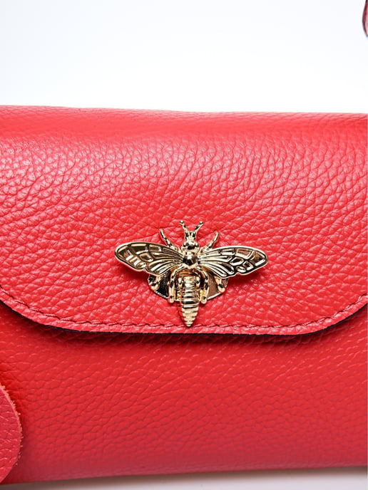 Anna Luchini Rood Rundleer Tas - Image 3