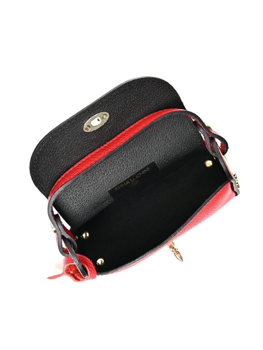 Anna Luchini Rood Rundleer Tas - Image 4