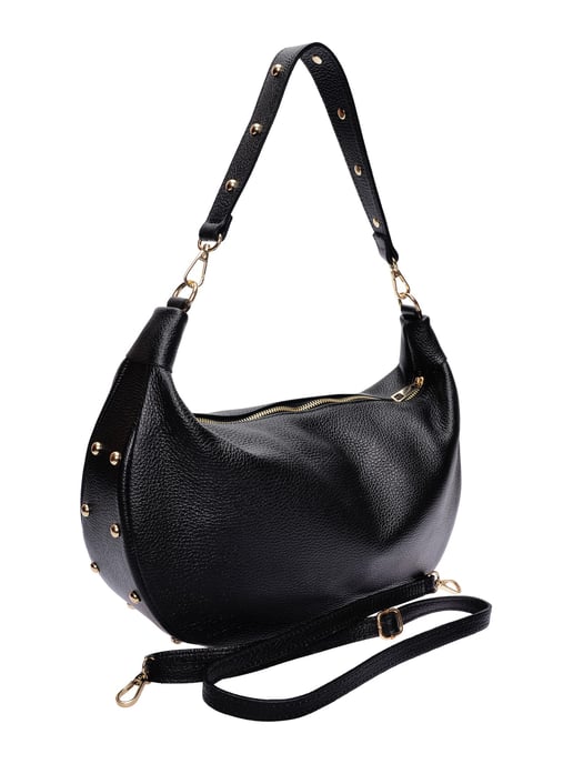 Isabella Rhea Zwart Rundleer Tas - Image 2