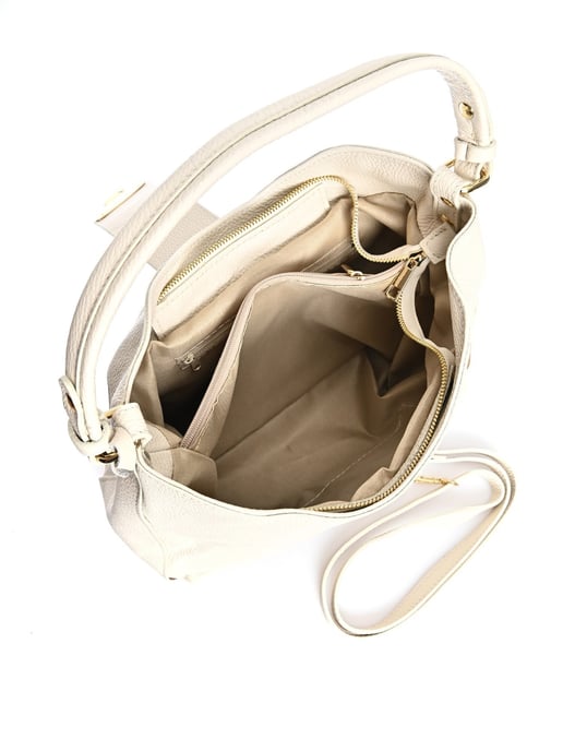Roberta M Beige Rundleer Tas - Image 4