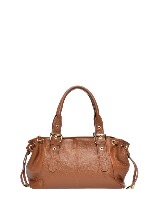 Anna Luchini Brown Rundleer Tas - Image 1