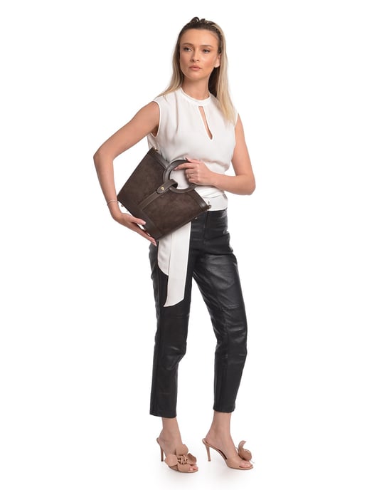 Anna Luchini Maroon Leather Bag - Image 5