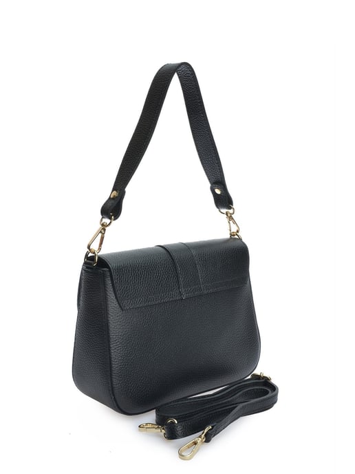 Anna Luchini Zwart Rundleer Tas - Image 2