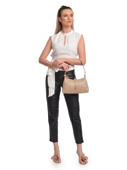 Anna Luchini Beige Rundleer Tas - Image 5