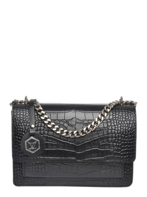 Luisa Vannini Zwart Rundleer Tas - Image 1