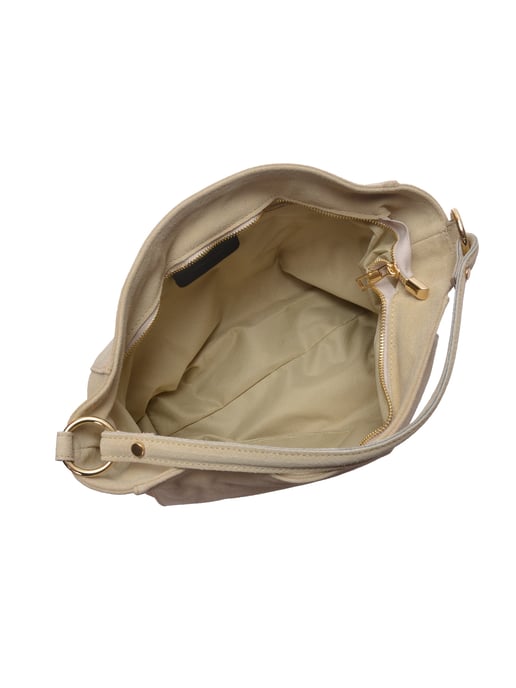 Isabella Rhea Beige Rundleer Tas - Image 4