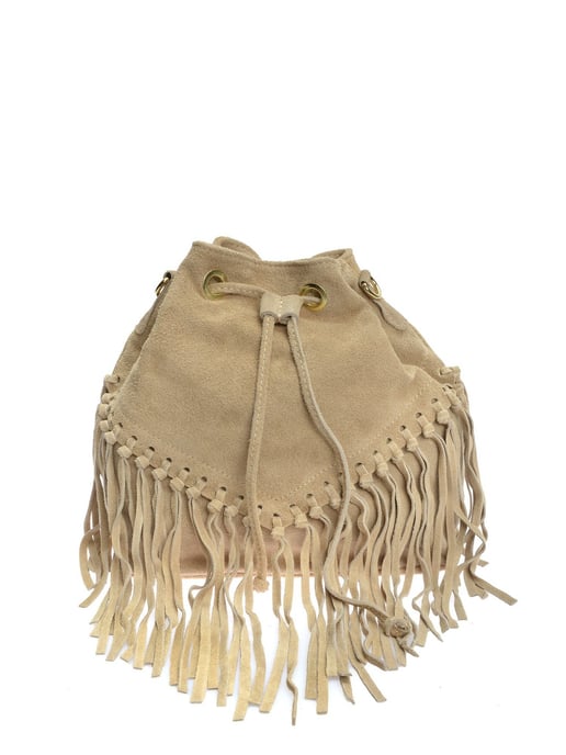 Roberta M Beige Rundleer Tas - Image 1