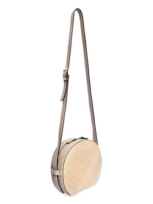 Roberta M Beige Rundleer Tas - Image 2