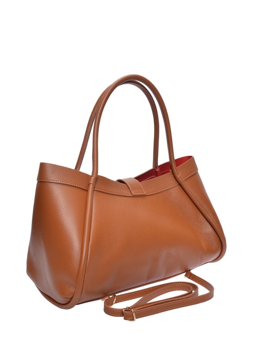 Luisa Vannini Brown Rundleer Tas - Image 2