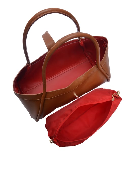Luisa Vannini Brown Rundleer Tas - Image 4