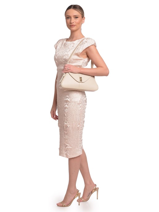 Roberta M Beige Rundleer Tas - Image 5
