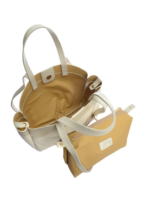 Anna Luchini Beige Rundleer Tas - Image 4