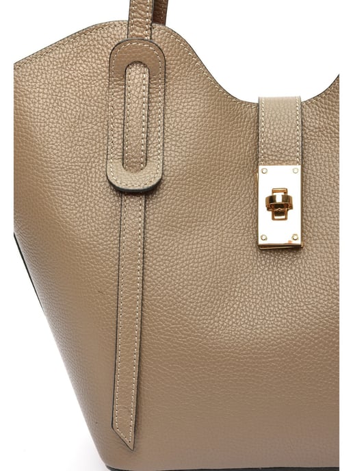 Isabella Rhea Beige Rundleer Tas - Image 3