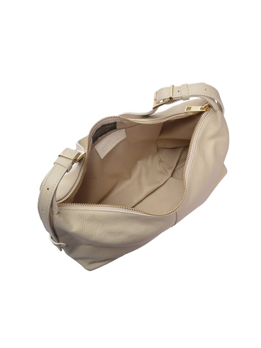 Isabella Rhea Beige Rundleer Tas - Image 4