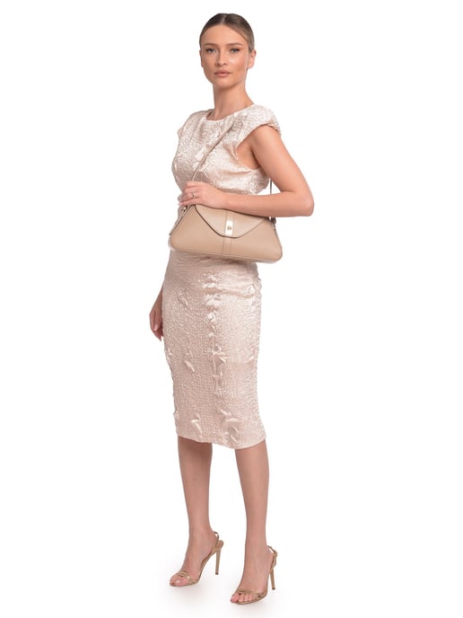Roberta M Beige Rundleer Tas - Image 5