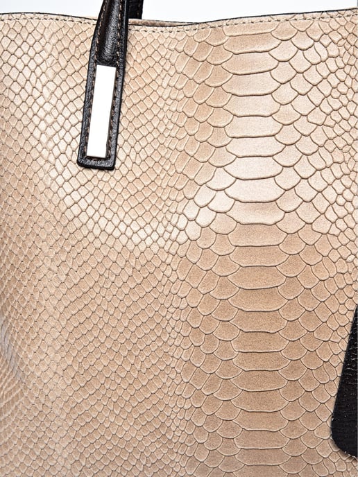 Roberta M Beige Rundleer Tas - Image 3