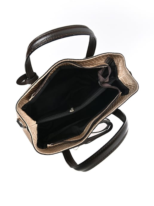 Roberta M Beige Rundleer Tas - Image 4