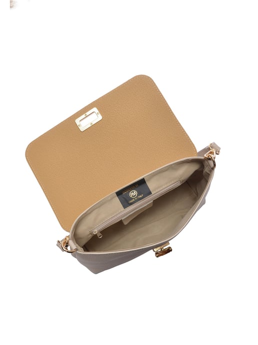 Roberta M Beige Rundleer Tas - Image 4