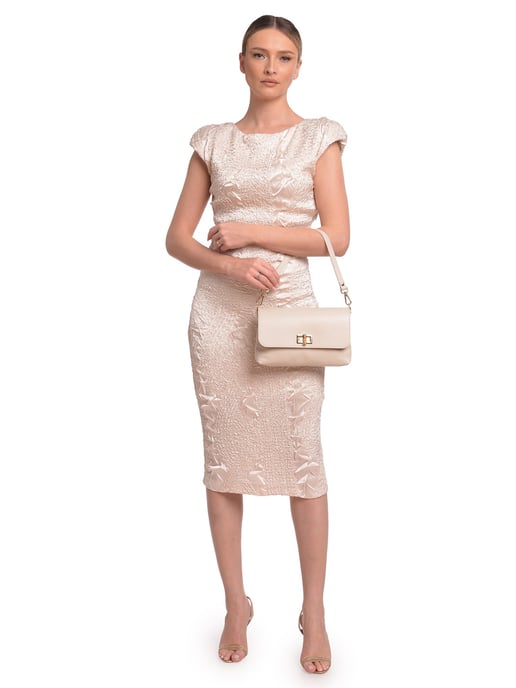 Roberta M Beige Rundleer Tas - Image 5