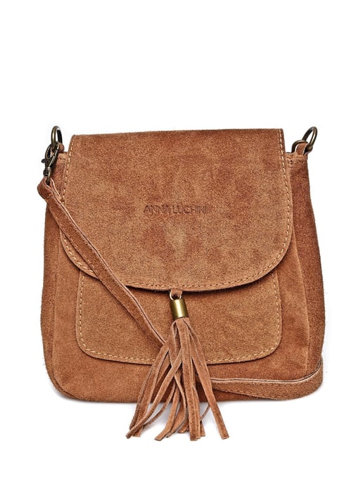 Anna Luchini Brown Rundleer Tas - Image 1