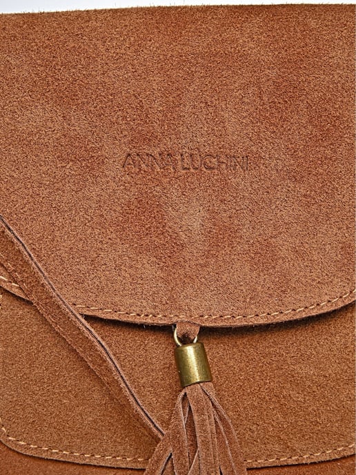 Anna Luchini Brown Rundleer Tas - Image 3
