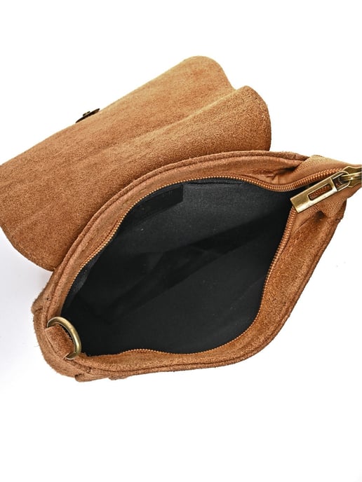 Anna Luchini Brown Rundleer Tas - Image 4