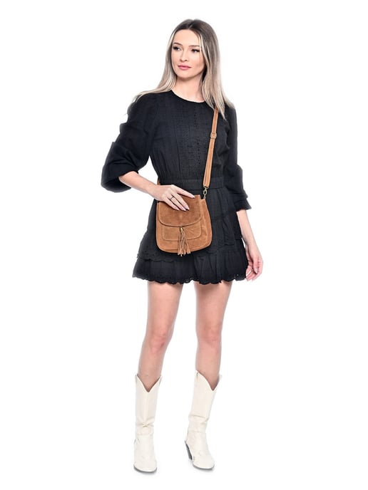 Anna Luchini Brown Rundleer Tas - Image 5