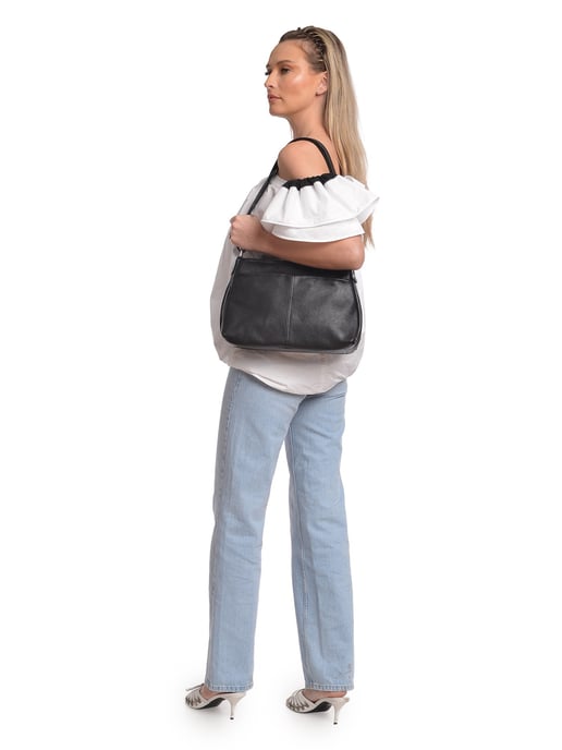 Isabella Rhea Zwart Rundleer Tas - Image 5