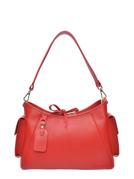 Anna Luchini Rood Rundleer Tas - Image 1
