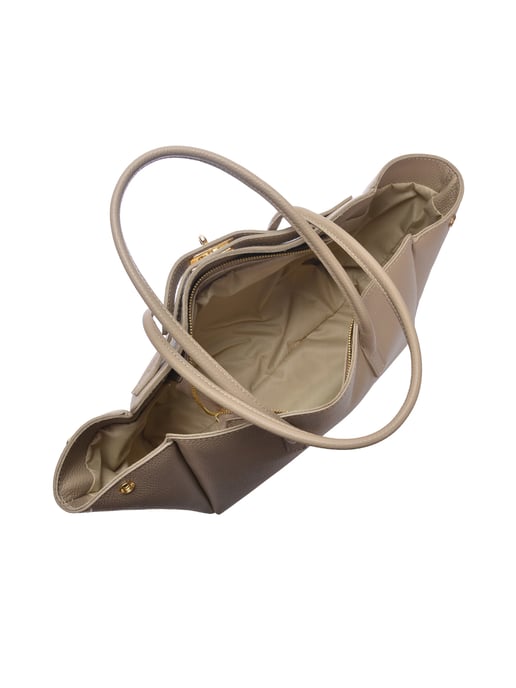 Isabella Rhea Beige Rundleer Tas - Image 4