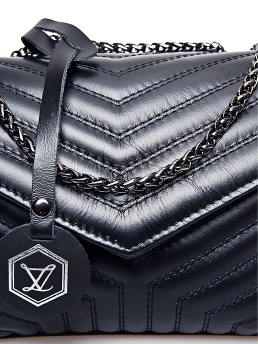 Luisa Vannini Zwart Rundleer Tas - Image 3