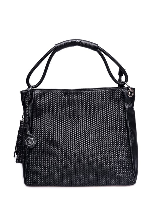Luisa Vannini Zwart Rundleer Tas - Image 1