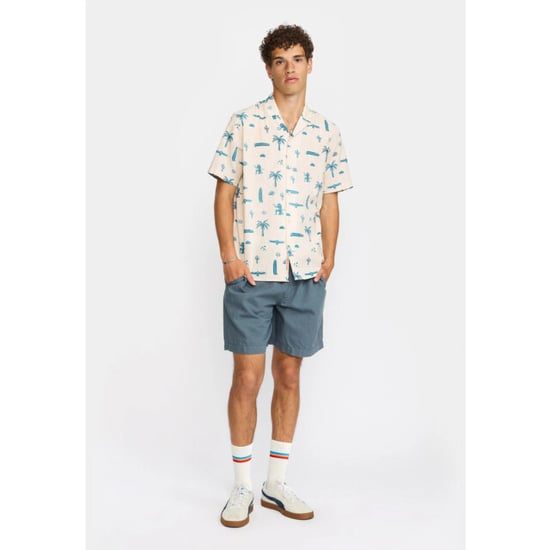 Revolution Short sleeved cuban shirt off white - Image 4