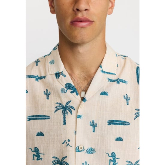 Revolution Short sleeved cuban shirt off white - Image 6
