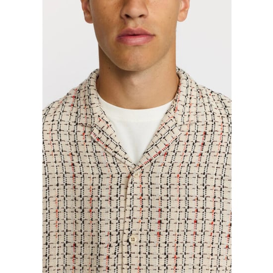 Revolution Short sleeved cuban shirt off white - Image 3