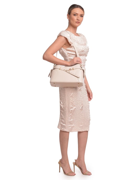Roberta M Beige Rundleer Tas - Image 5