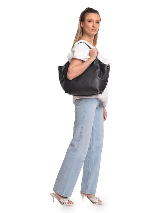 Isabella Rhea Zwart Rundleer Tas - Image 5