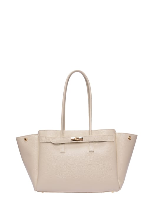 Isabella Rhea Beige Rundleer Tas - Image 1