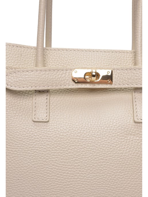 Isabella Rhea Beige Rundleer Tas - Image 3