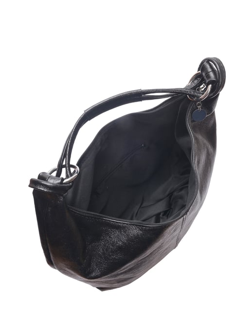 Anna Luchini Zwart Rundleer Tas - Image 4