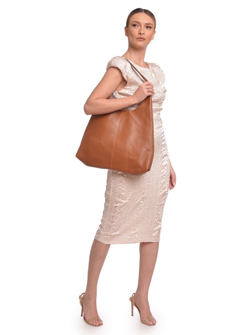 Luisa Vannini Brown Rundleer Tas - Image 5
